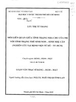 Mối liên quan giữa tình trạng nha chu của mẹ với tình trạng trẻ sinh non   sinh nhẹ cân (nghiên cứu tại bệnh viện từ dũ   tp hcm)