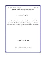Nghiên cứu chế tạo tấm tế bào sụn từ tế bào gốc mô mỡ và màng chân bì ứng dụng điều trị tổn thương bề mặt sụn khớp trên mô hình thỏ