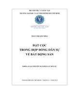 Đặt cọc trong hợp đồng dân sự về bất động sản