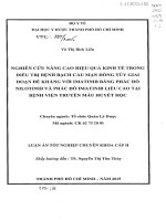 nghiên cứu nâng cao hiệu quả kinh tế trong điều trị bệnh bạch hầu mạn dòng tủy giai đoạn đề kháng với imatinib bằng phác đồ nilotinib và phác đồ imatinib liều cao tại bệnh viện truyền máu huyết học