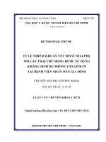 Tỷ lệ nhiễm khuẩn vết mổ ở thai phụ mổ lấy thai chủ động sử dụng kháng sinh dự phòng cefazolin tại bệnh viện nhân dân gia định
