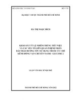 Khảo sát tỷ lệ nhiễm trùng tiết niệu và các yếu tố liên quan ở bệnh nhân đái tháo đường típ 2 sử dụng thuốc ức chế kênh đồng vận chuyển natri   glucose 2