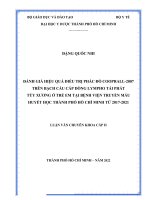 đánh giá hiệu quả điều trị phác đồ cooprall   2007 trên bạch cầu cấp dòng lympho tái phát tủy xương ở trẻ em tại bệnh viện truyền máu huyết học thành phố hồ chí minh từ 2017   2021