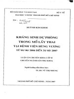 kháng sinh dự phòng trong mổ lấy thai tại bệnh viện hùng vương từ 01
