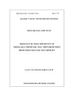 khảo sát sự thay đổi huyết áp trong quá trình lọc máu trên bệnh nhân bệnh thận mạn lọc máu định kỳ