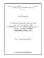 Tác động của mòn ngót răng do acid lên chất lượng cuộc sống của bệnh nhân trào ngược dạ dày thực quản và hiệu quả can thiệp phối hợp giữa nha khoa và nội khoa