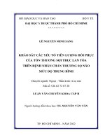 khảo sát các yếu tố tiên lượng hồi phục của tổn thương sợi trục lan tỏa trên bệnh nhân chấn thương sọ não mức độ trung bình