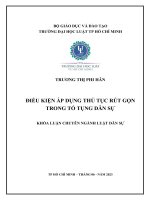 Điều kiện áp dụng thủ tục rút gọn trong tố tụng dân sự