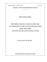 Diễn biến lâm sàng và kết cục điều trị của bệnh nhân covid 19 người lớn nguy kịch được thực hiện oxy hoá máu qua màng ngoài cơ thể