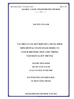 Vai trò của sự kết hợp giữa thang điểm mini mental state exam (mmse) và clock drawing test (cdt) trong tầm soát sa sút trí tuệ