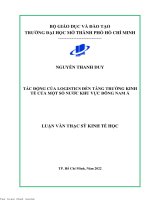 Tác động của logistics đến tăng trưởng kinh tế của một số nước khu vực đông nam á