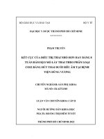 kết cục của điều trị thai nhỏ hơn hay bằng 8 tuần bám sẹo mổ lấy thai theo phân loại cos2 bằng hút thai dưới siêu âm tại bệnh viện hùng vương