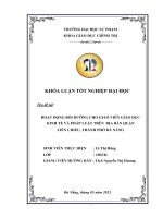 Hoạt động bồi dưỡng cho giáo viên giáo dục kinh tế và pháp luật trên địa bàn quận liên chiểu, thành phố đà nẵng