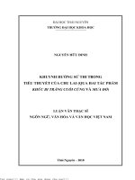 Khuynh hướng sử thi trong tiểu thuyết của chu lai (qua hai tác phẩm khúc bi tráng cuối cùng và mưa đỏ)