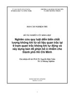 Nghiên cứu quy luật diễn biến chất lượng không khí từ số liệu quan trắc tại 9 trạm quan trắc không khí tự động và xây dựng bản đồ phân bố ô nhiễm không khí cho tp hcm