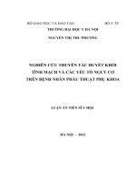 Nghiên cứu thuyên tắc huyết khối tĩnh mạch và các yếu tố nguy cơ trên bệnh nhân phẫu thuật phụ khoa