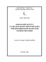 Đánh giá hiệu quả của lý liệu pháp hô hấp trên ở trẻ dưới 5 tuổi mắc nhiễm khẩn hô hấp dưới tại bệnh viện Vinmec năm 2019