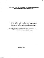 Nói tắt và viết tắt từ ngữ trong văn bản tiếng việt