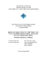 Đề cương THẠC SỸ CÔNG NGHỆ SINH HỌC