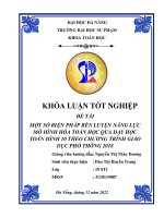 Một số biện pháp rèn luyện năng lực mô hình hóa toán học qua dạy học toán hình 10 theo chương trình giáo dục phổ thông 2018