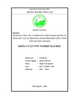 (Luận văn) đánh giá công tác cấp đổi giấy chứng nhận quyền sử dụng đất, tại xã bình sơn, thành phố sông công, tỉnh thái nguyên năm 2019