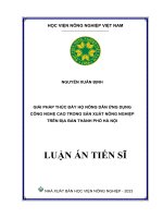 Giải pháp thúc đẩy hộ nông dân ứng dụng công nghệ cao trong sản xuất nông nghiệp trên địa bàn thành phố hà nội