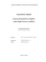 Structural simulation of mgsio3 under high pressure conditon
