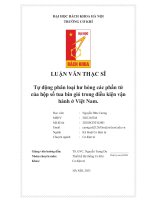 Tự động phân loại hư hỏng các phần tử của hộp số tua bin gió trong điều kiện vận hành ở việt nam