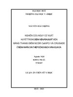 Nghiên cứu nguy cơ xuất huyết trong bệnh viện và sau xuất viện bằng thang điểm ncdr cathpci và crusade ở bệnh nhân can thiệp động mạch vành qua da