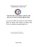 CÔNG TÁC QUẢN LÝ CHẤT LƯỢNG DỊCH VỤ KHÁM CHỮA BỆNH TẠI BỆNH VIỆN VŨNG TÀU