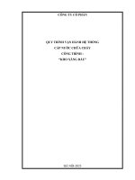 QUY TRÌNH VẬN HÀNH HÊ THỐNG PHÒNG CHÁY VÀ CHỮA CHÁY  KHO CHỨA XĂNG DẦU