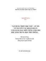 Vận dụng triết học mác lê nin về nguyên tắc khách quan vào trong giảng dạy môn tiếng anh