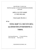 Khóa luận tốt nghiệp đại học tổng hợp và chuyển hóa 4,6 dimethylpyrimidine 2 thiol