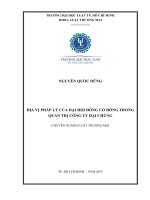 Địa vị pháp lý của đại hội đồng cổ đông trong quản trị công ty đại chúng