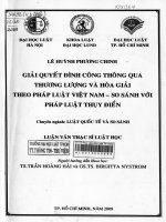 Giải quyết đình công thông qua thương lượng và hòa giải theo pháp luật việt nam so sánh với pháp luật thụy điển