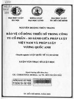 Bảo vệ cổ đông thiểu số tỏng công ty cổ phần so sánh giữa pháp luật việt nam và pháp luật vương quốc anh