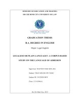 Legalese or plain language  a corpus based study on the language of adhesion