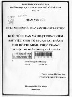 Khởi tố bị can và hoạt động kiểm sát việc khởi tố bị can tại thành phố hồ chí minh thực trạng và một số kiến nghị giải pháp