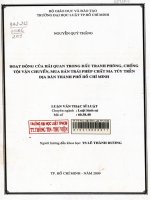 Hoạt động của hải quan trong đấu tranh phòng chống tội vận chuyển mua bán trái phép chất ma túy trên địa bàn thành phố hồ chí miinh