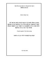 Khóa luận tốt nghiệp đại học sử dụng bài toán hai vật để tìm lại ba định luật keple và ứng dụng trong việc phát hiện vật thể và nghiên cứu chuyển động của các vệ tinh