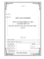 Bài Tiểu Luận tiêu chuẩn chức danh nghề nghiệp Dược sĩ 