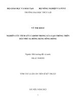 Nghiên cứu tích lũy CADIMI trong lúa gạo trồng trên đất phù sa đồng bằng sông Hồng