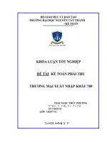 Kế toán phải thu khách hàng công ty tnhh thương mại xuất nhập khẩu 789