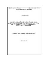 Nghiên cứu đề xuất một số giải pháp quản lý sử dụng tài nguyên rừng bền vững tại Thừa Thiên Huế