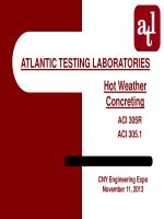 Hội thảo những điểm chính aci 305r đổ bê tông trong thời tiết nắng nóng