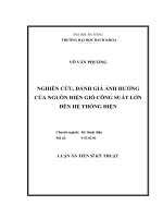 Nghiên cứu, đánh giá ảnh hưởng của nguồn điện gió công suất lớn đến hệ thống điện
