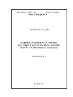 Nghiên cứu thành phần hóa học, độc tính và một số tác dụng sinh học của cây An xoa (Helicteres hirsuta Lour.)
