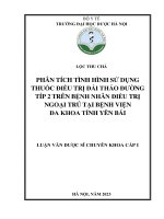 Phân tích tình hình sử dụng thuốc điều trị đái tháo đường típ 2 trên bệnh nhân điều trị ngoại trú tại bệnh viện đa khoa tỉnh yên bái