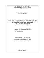 Tóm tắt luận án: Nghiên cứu ảnh hưởng của lực khí động đến sự ổn định hướng chuyển động của ô tô khách cỡ lớn