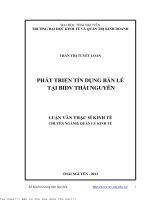 Phát triển tín dụng bán lẻ tại bidv thái nguyên